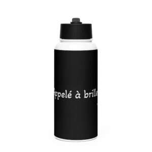 Bouteille d'eau en acier inoxydable avec paille "Appelé à briller"