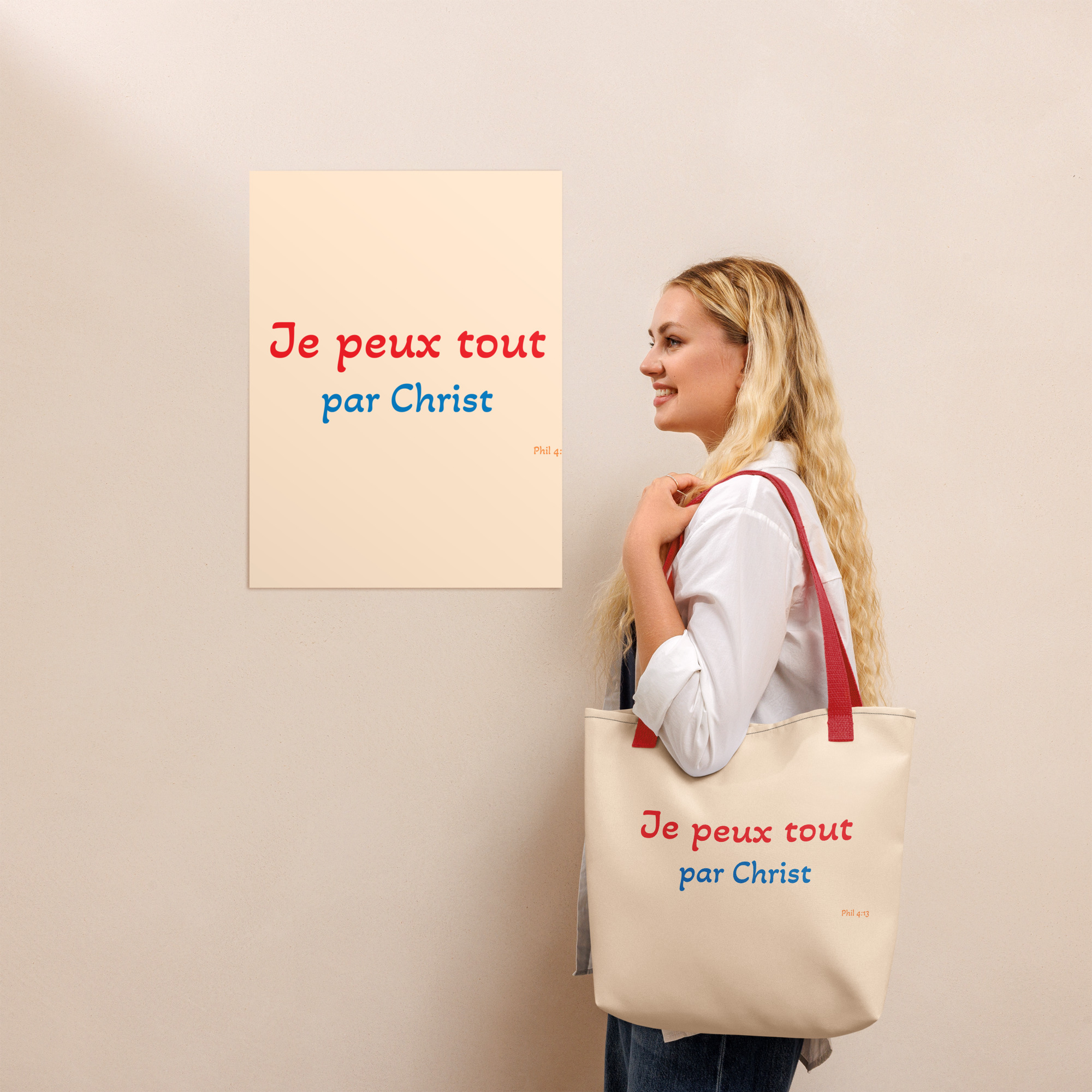 Tote bag "Je peux tout par Christ" – Image 2
