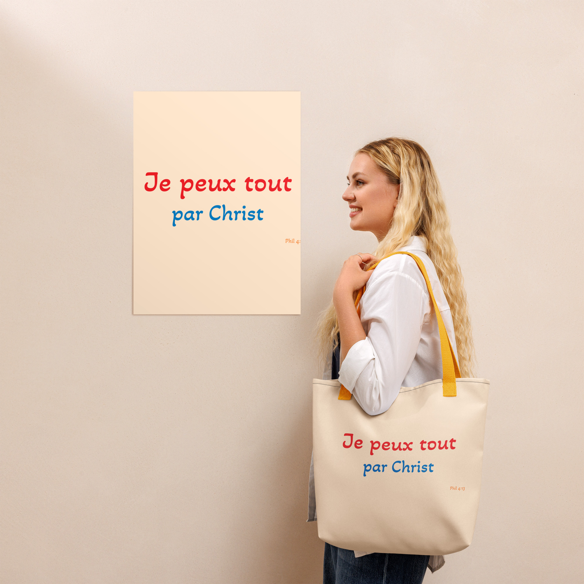 Tote bag "Je peux tout par Christ" – Image 3