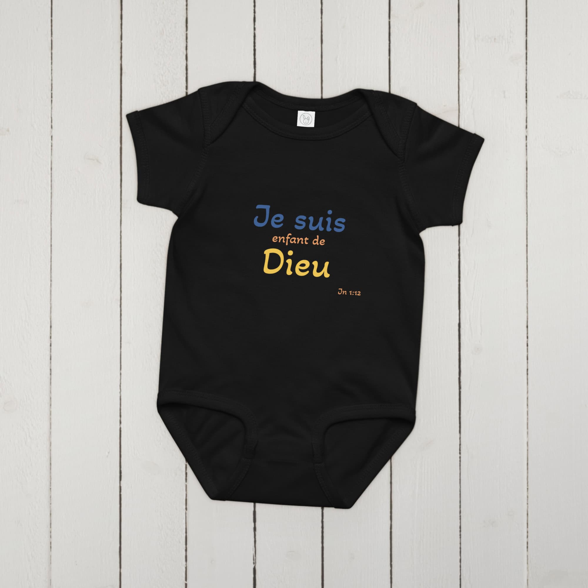 Body en jersey bébé "Je suis enfant de Dieu" – Image 2