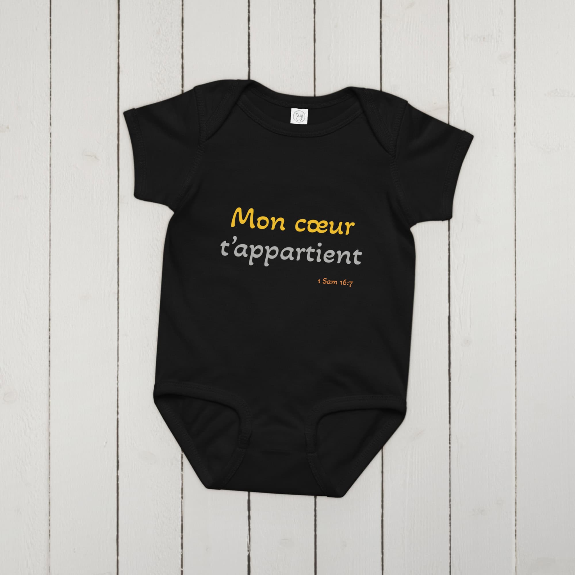 Body en jersey bébé "Mon cœur t’appartient" – Image 3