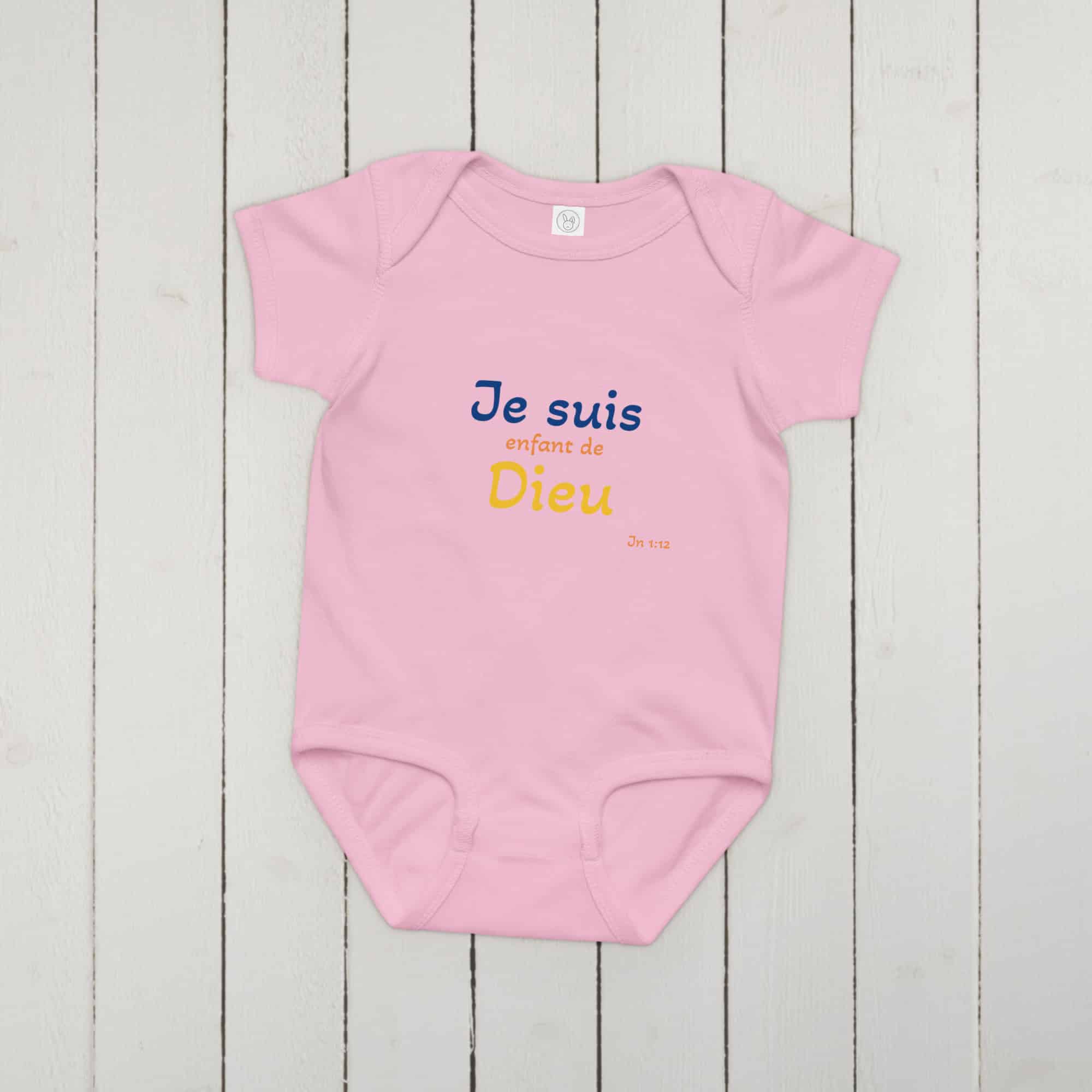 Body en jersey bébé "Je suis enfant de Dieu" – Image 8