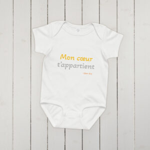 Body en jersey bébé "Mon cœur t’appartient"