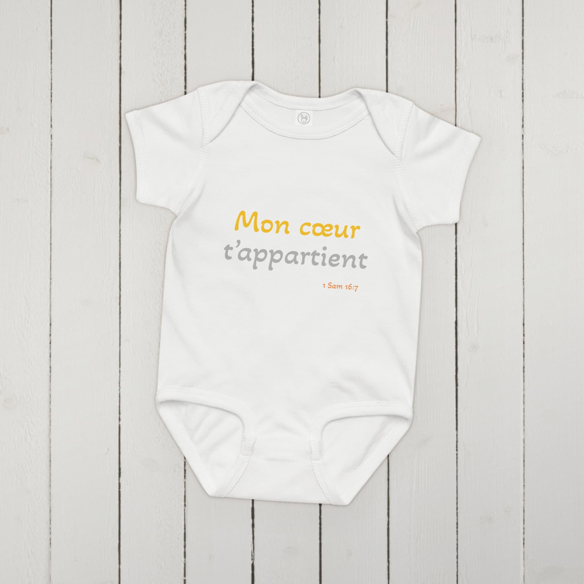 Body en jersey bébé "Mon cœur t’appartient"