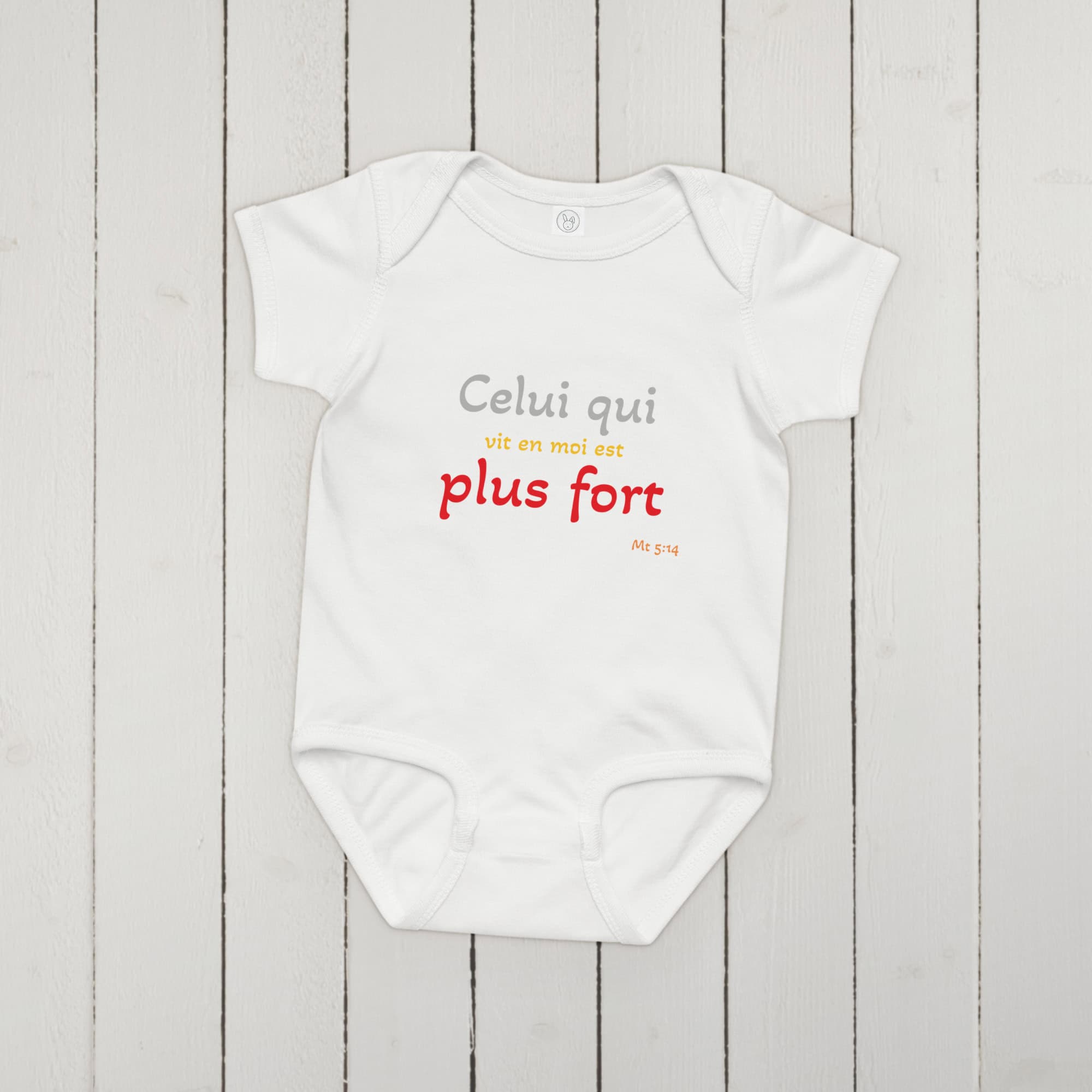 Body en jersey bébé "Celui qui vit en moi est plus fort" – Image 10
