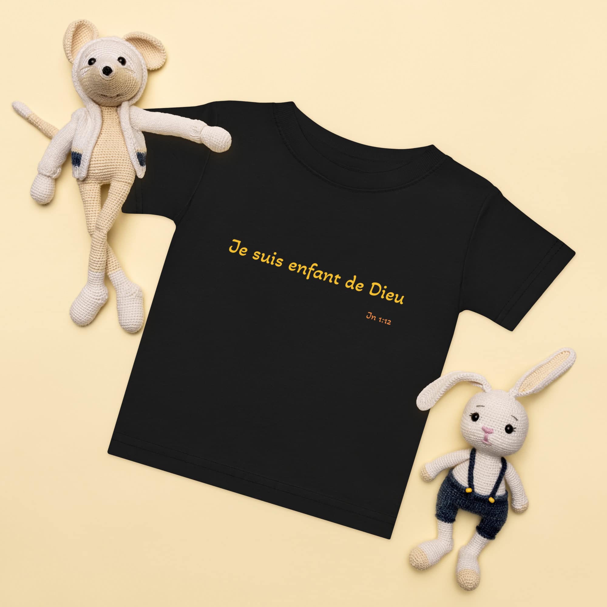 T-shirt en jersey bébé "Je suis enfant de Dieu"