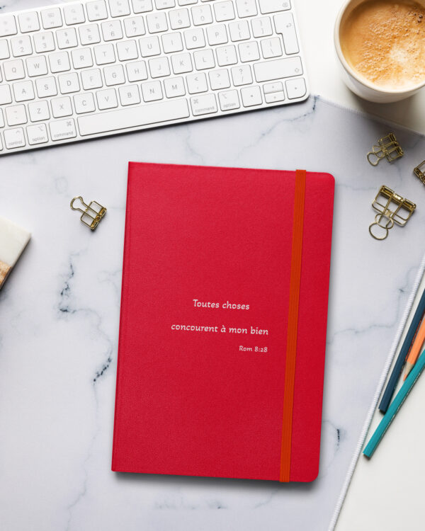 Carnet à couverture rigide « Toutes choses concourent à mon bien »