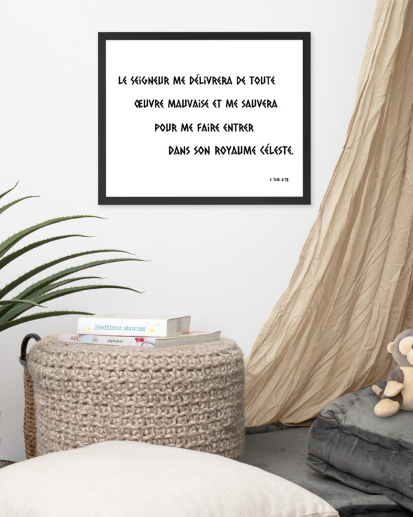 Poster encadré « Le Seigneur me délivrera » – 2 Timothée 4:18