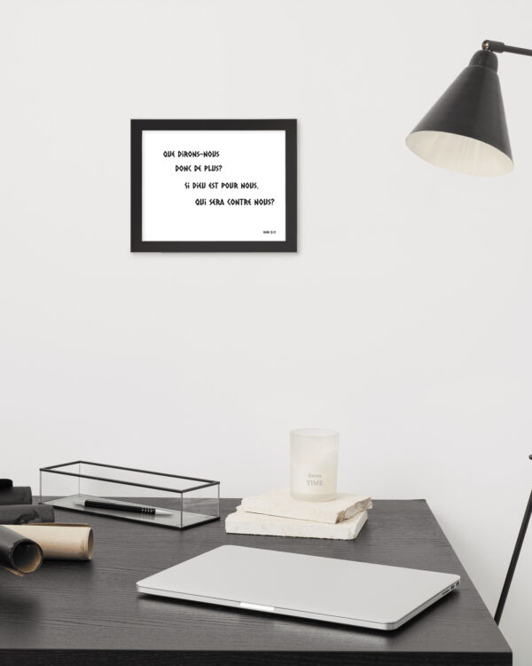 Poster encadré « Si Dieu est pour nous » – Romains 8:31