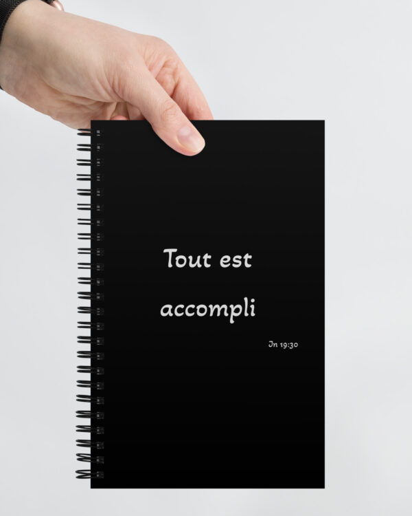 Carnet à spirale « Tout est accompli »