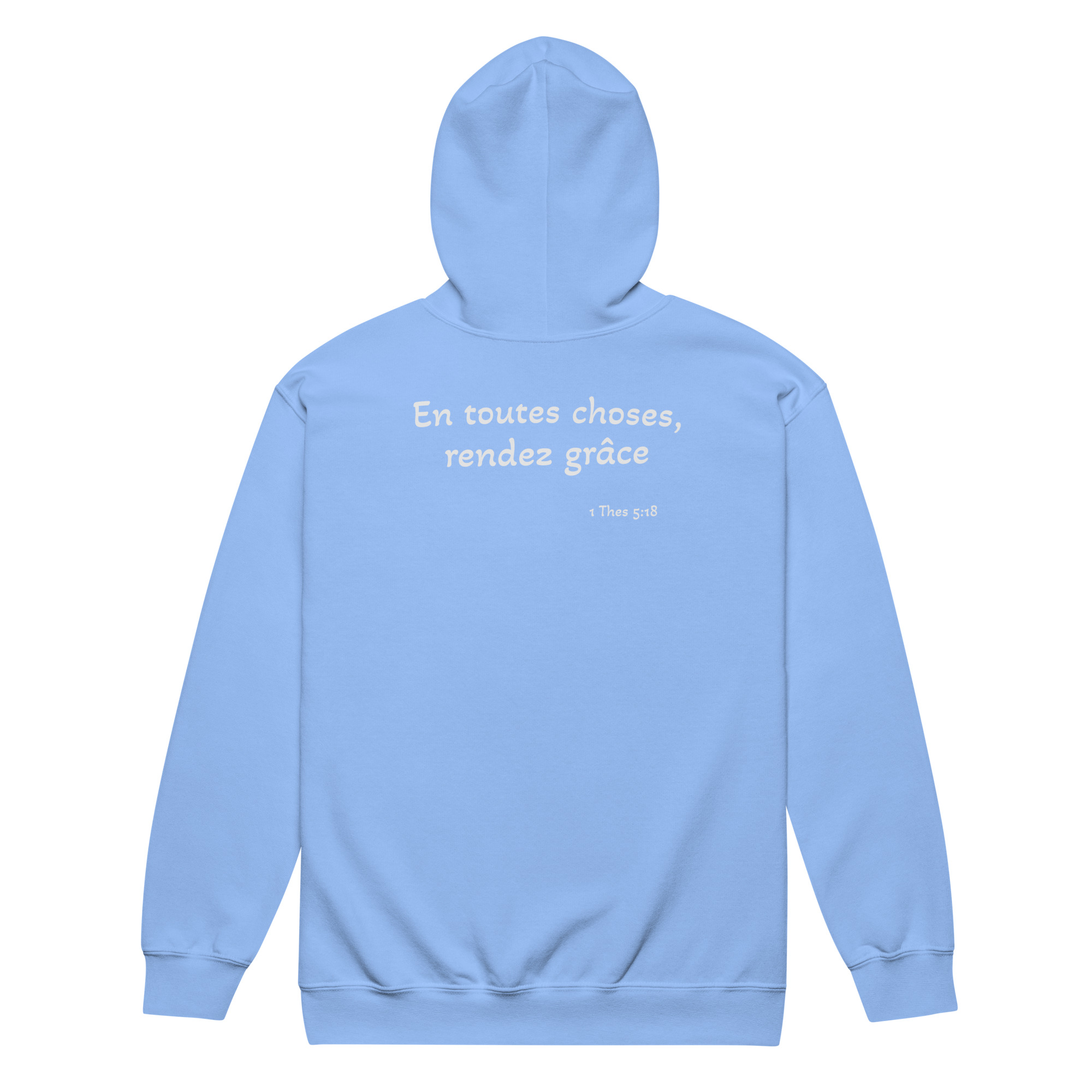 Sweat à capuche épais unisexe à fermeture éclair "En toutes choses, rendez grâce" – Image 9