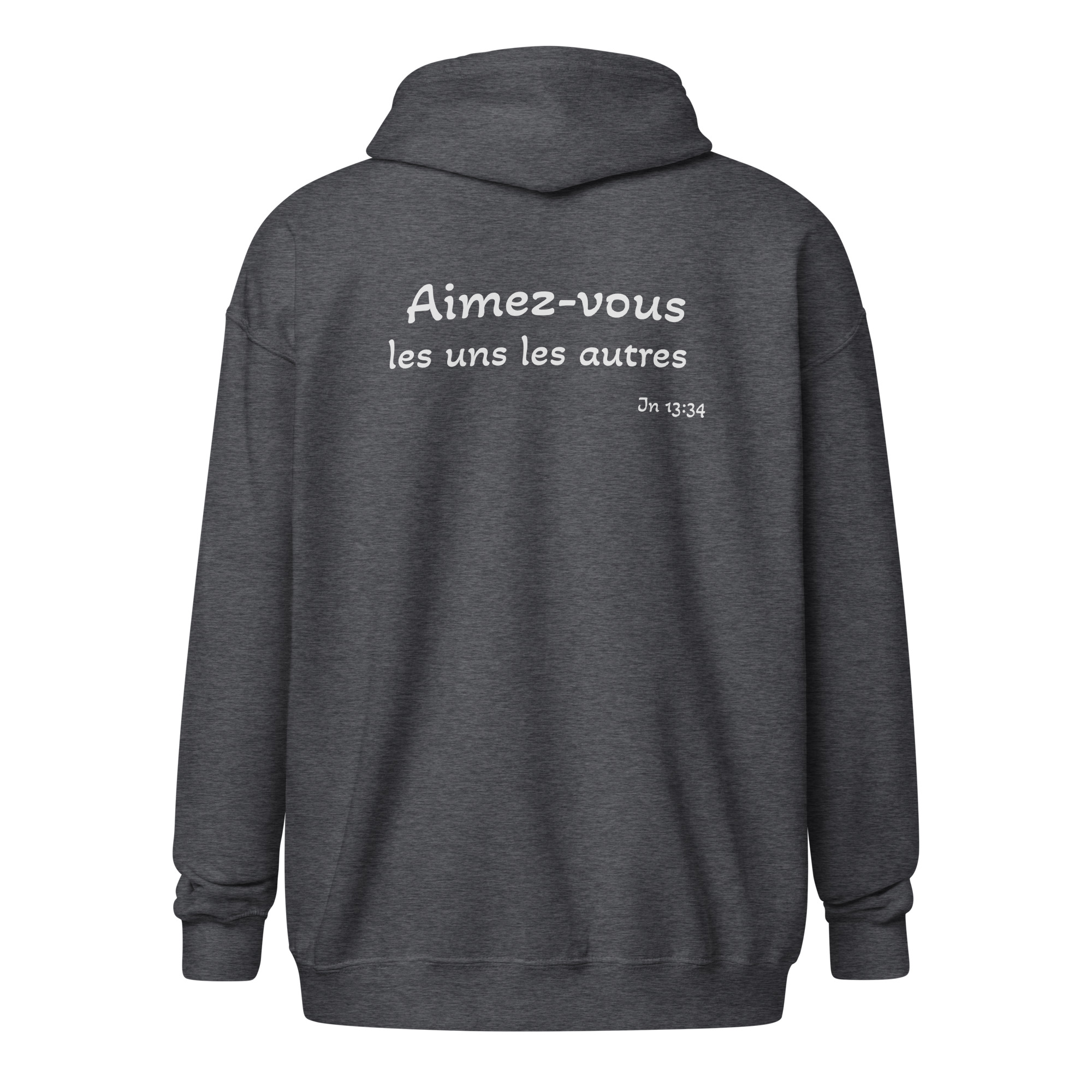 Sweat à capuche épais unisexe à fermeture éclair "Aimez-vous les uns les autres" – Image 33