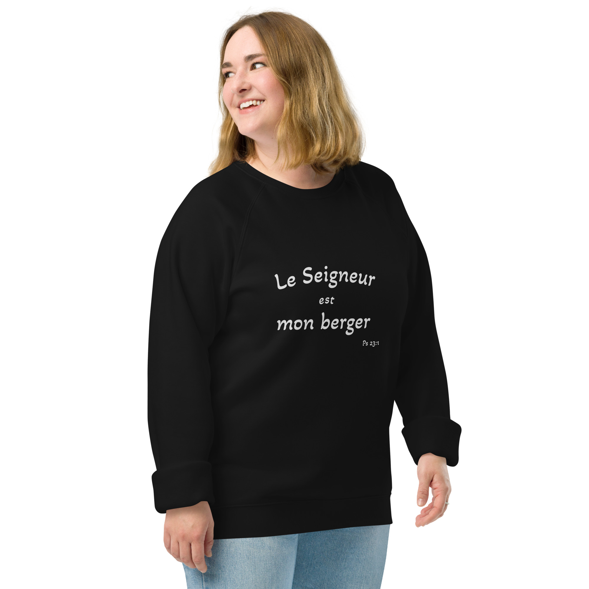 Sweatshirt écologique raglan unisexe "Le Seigneur est mon berger" – Image 3