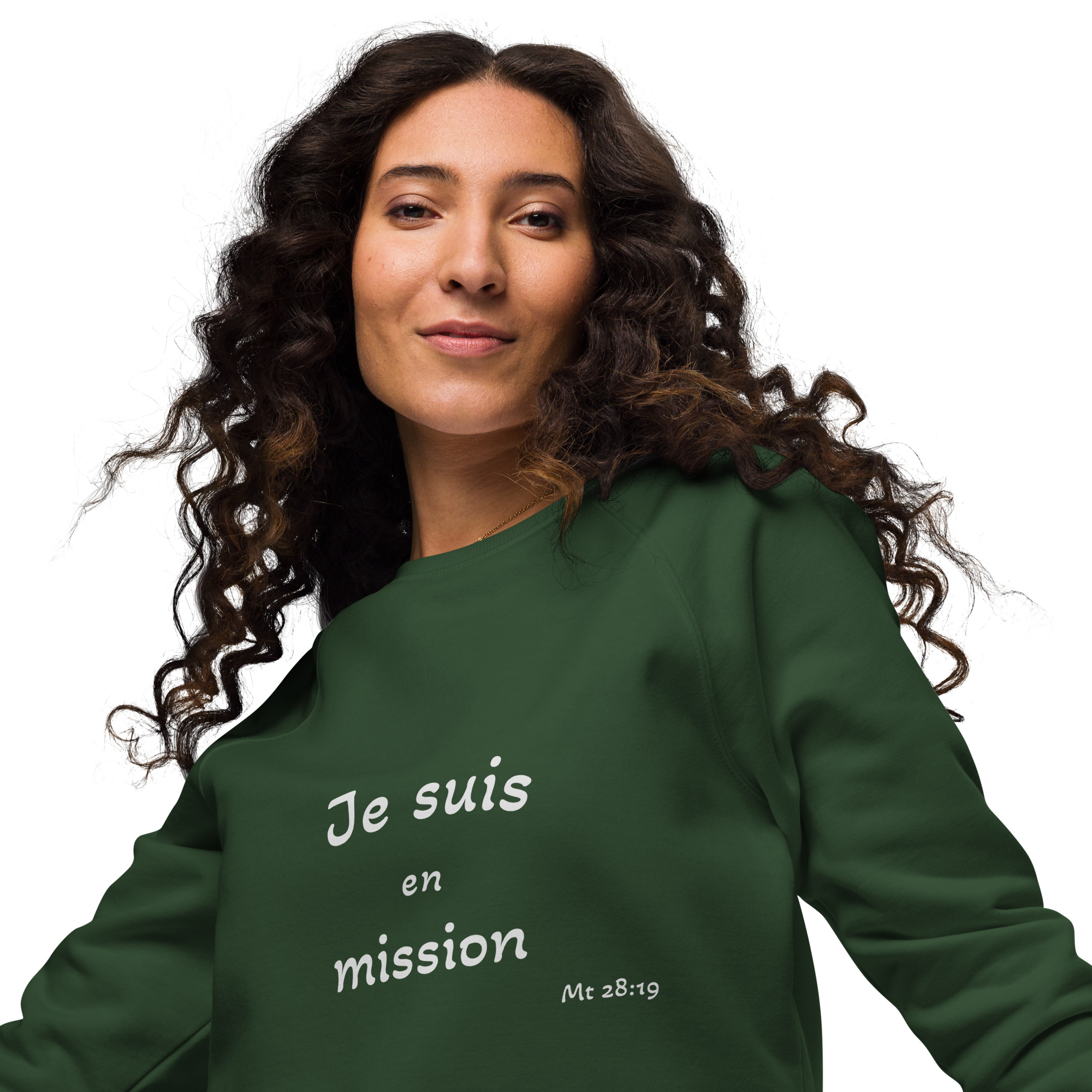 Sweatshirt écologique raglan unisexe "Je suis en mission" – Image 8