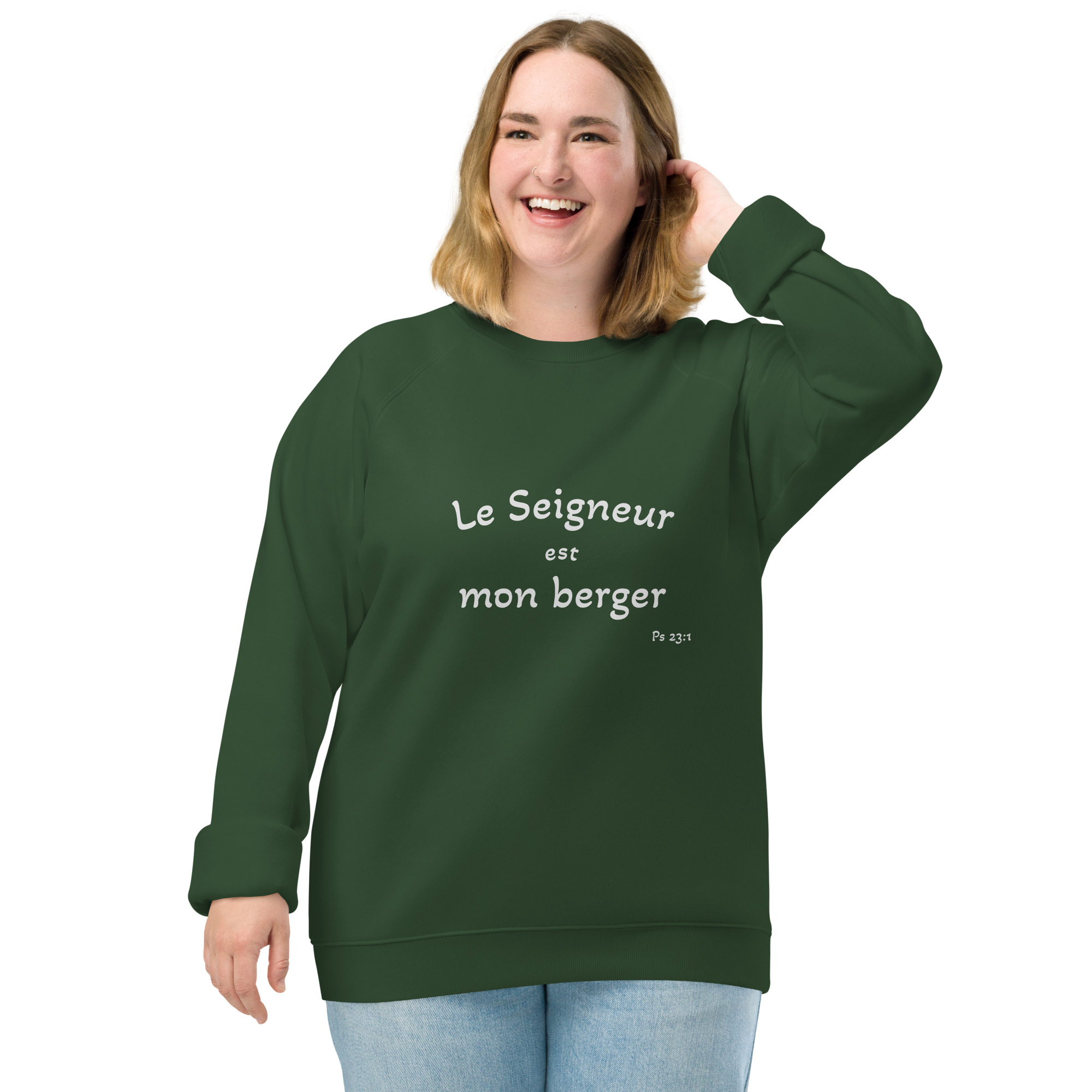 Sweatshirt écologique raglan unisexe "Le Seigneur est mon berger" – Image 7