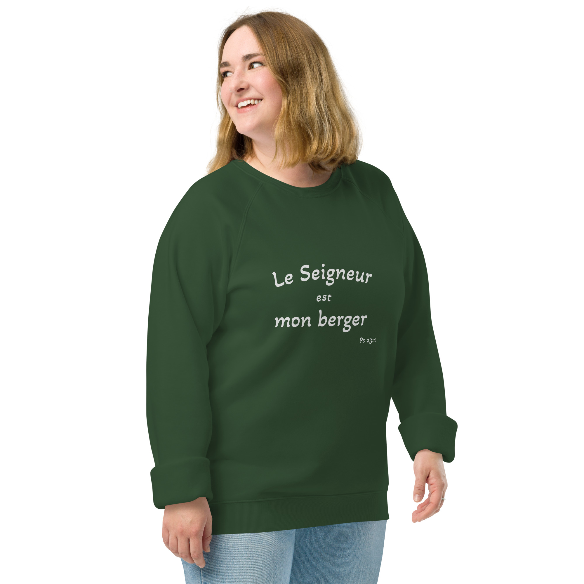 Sweatshirt écologique raglan unisexe "Le Seigneur est mon berger" – Image 8