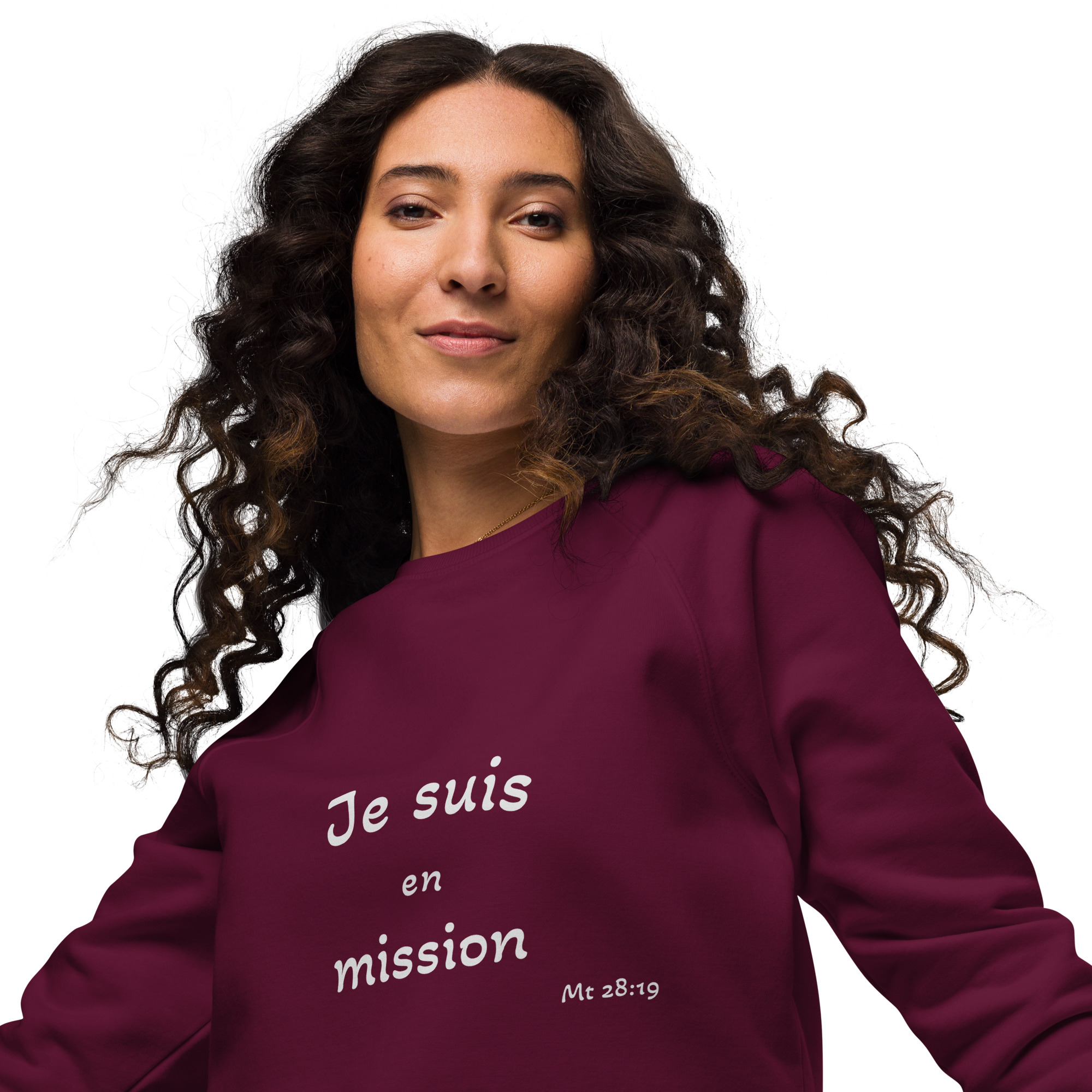 Sweatshirt écologique raglan unisexe "Je suis en mission" – Image 4