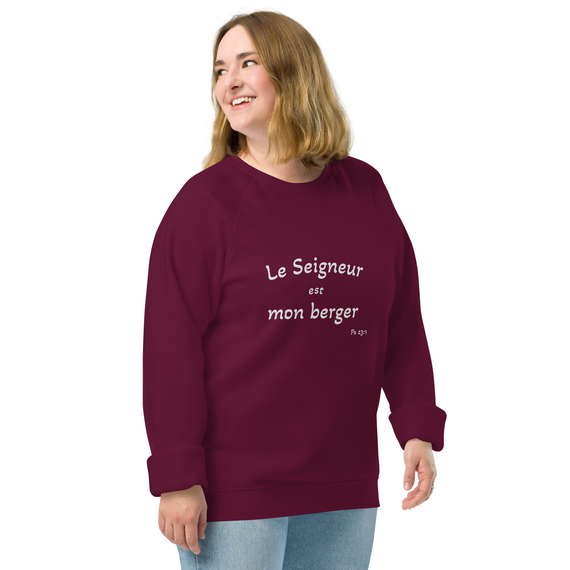 Sweatshirt écologique raglan unisexe "Le Seigneur est mon berger" – Image 4