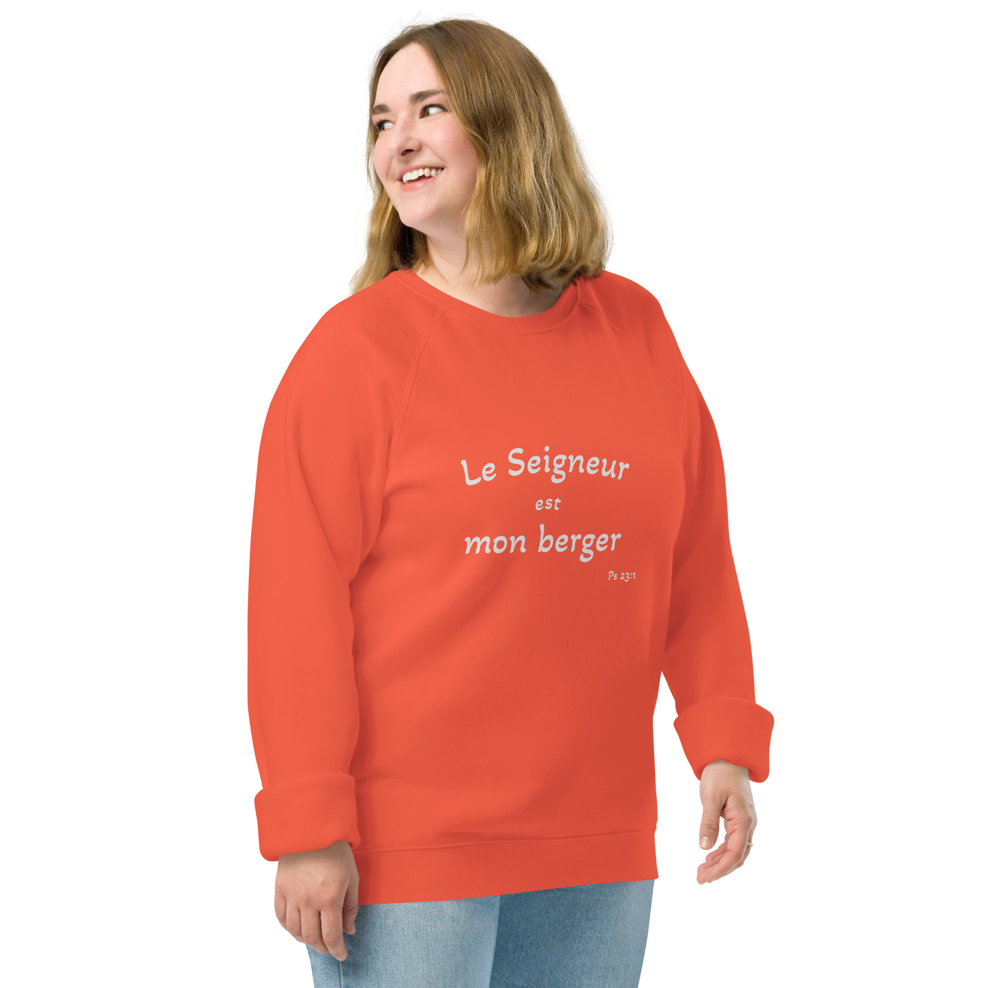 Sweatshirt écologique raglan unisexe "Le Seigneur est mon berger" – Image 10