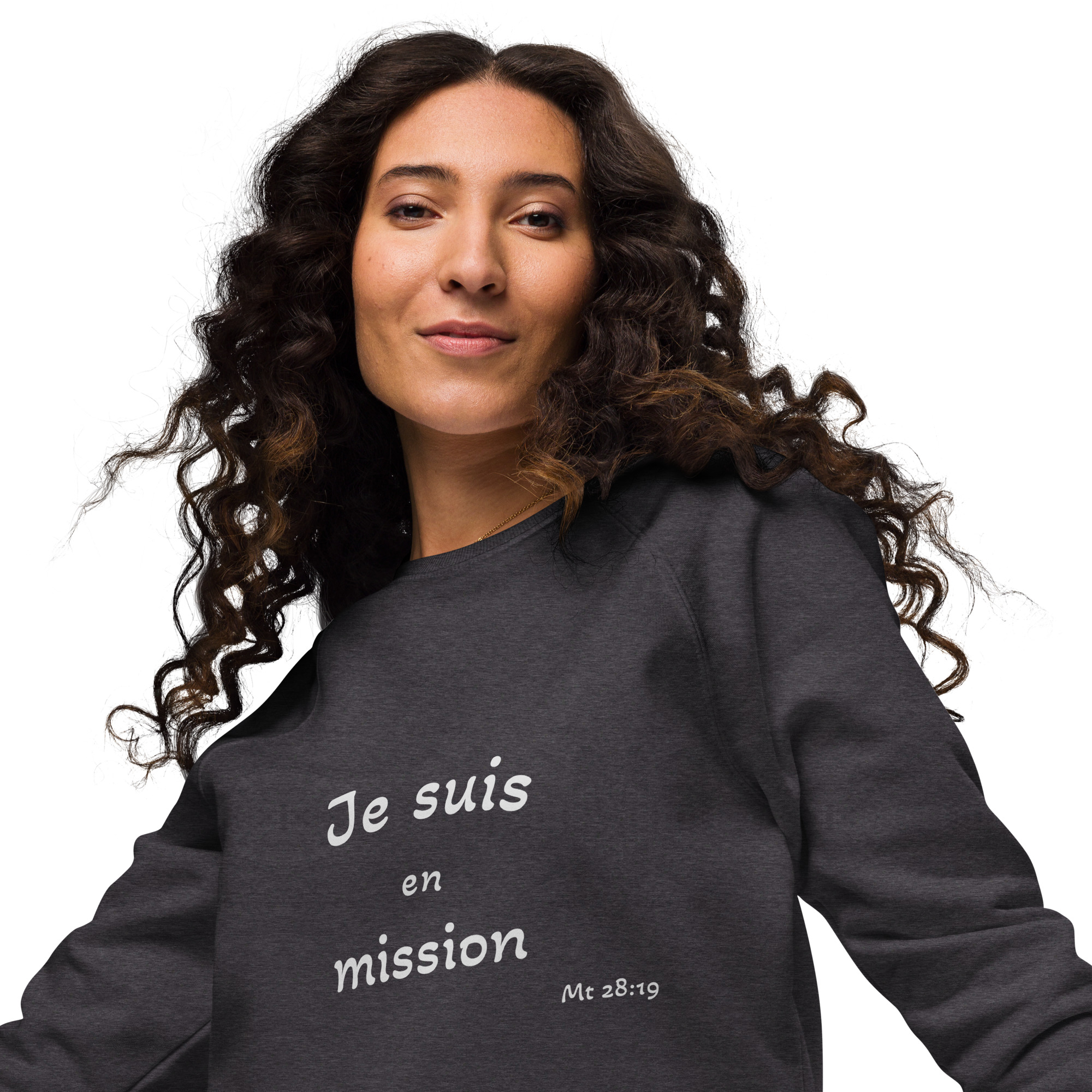 Sweatshirt écologique raglan unisexe "Je suis en mission" – Image 6