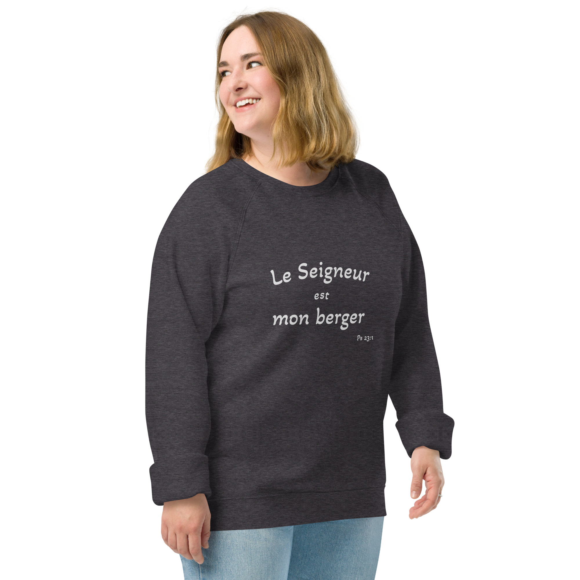 Sweatshirt écologique raglan unisexe "Le Seigneur est mon berger" – Image 6