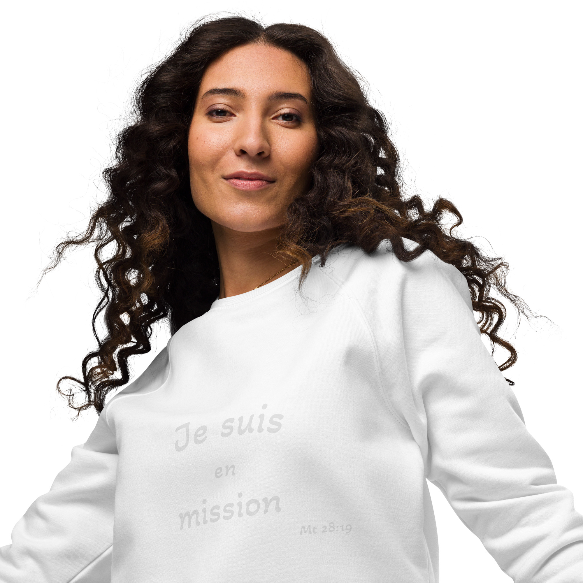 Sweatshirt écologique raglan unisexe "Je suis en mission" – Image 12