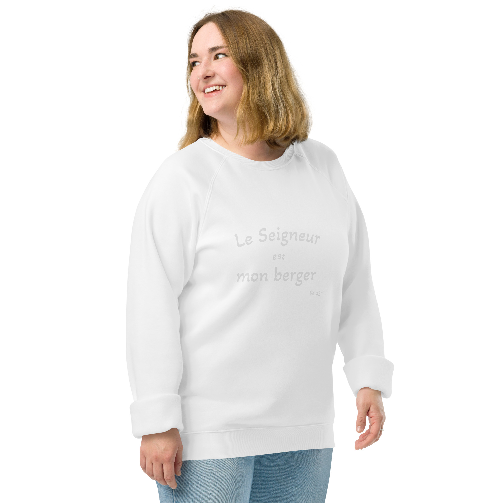 Sweatshirt écologique raglan unisexe "Le Seigneur est mon berger" – Image 12