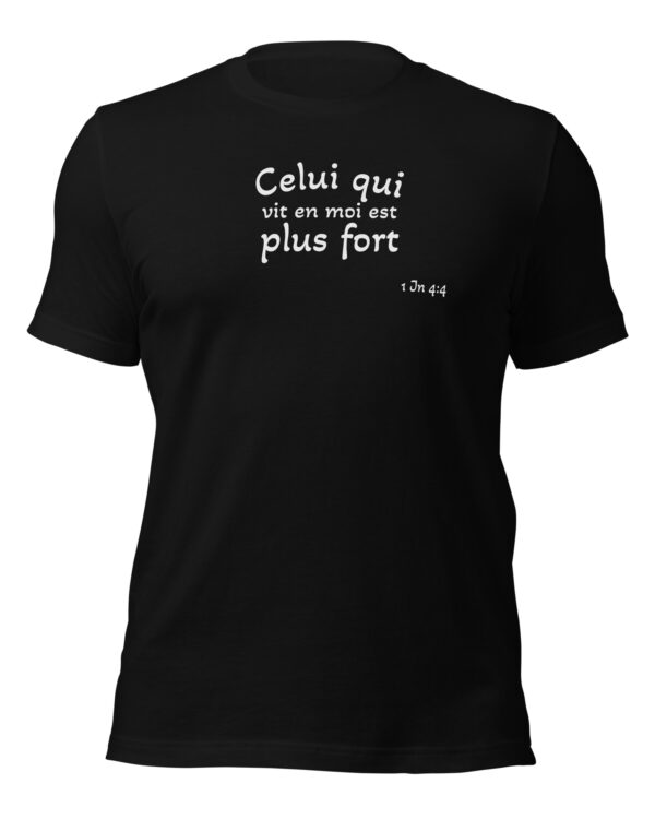 T-shirt écologique unisexe « Celui qui vit en moi est plus fort »