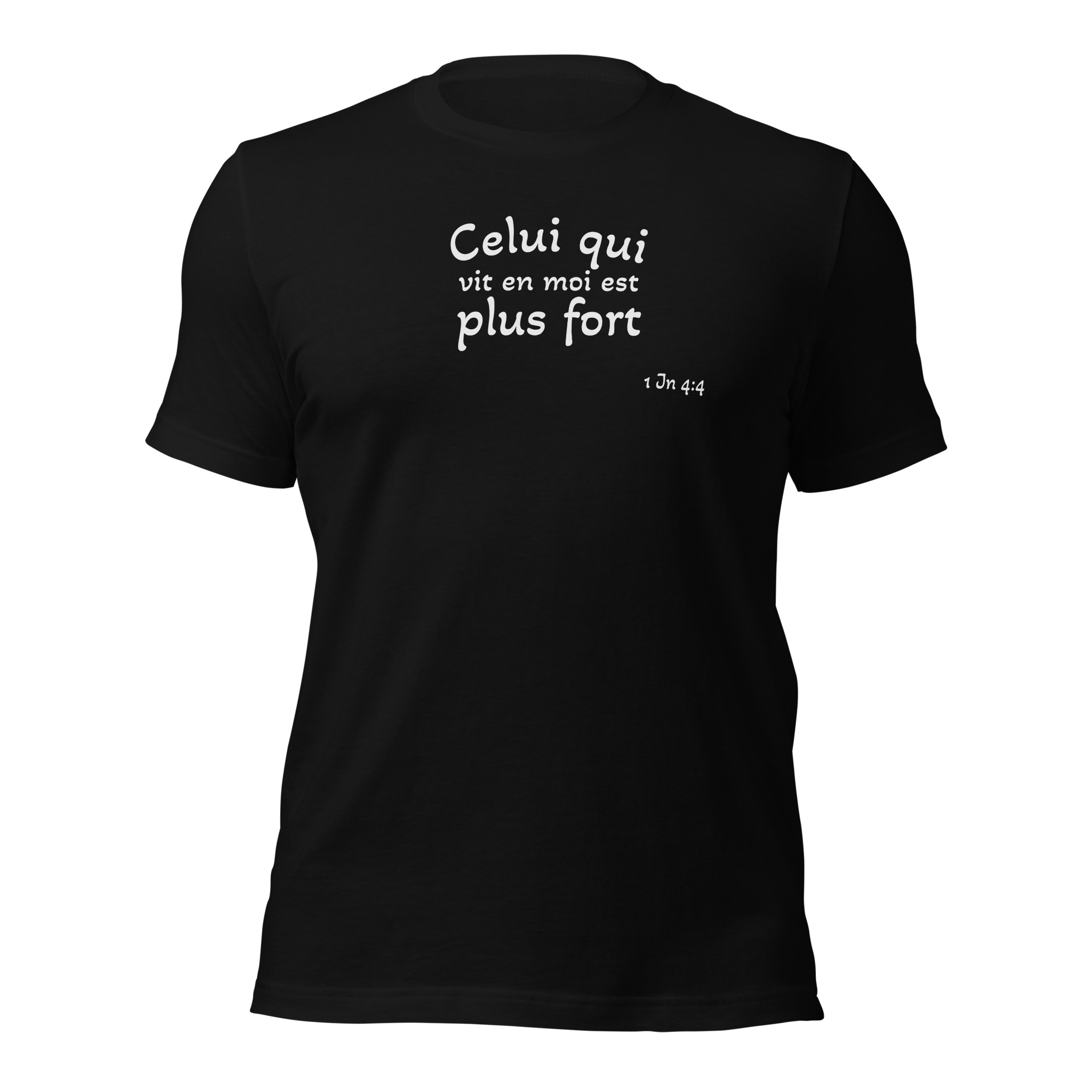 T-shirt unisexe classique écologique "Celui qui vit en moi est plus fort"