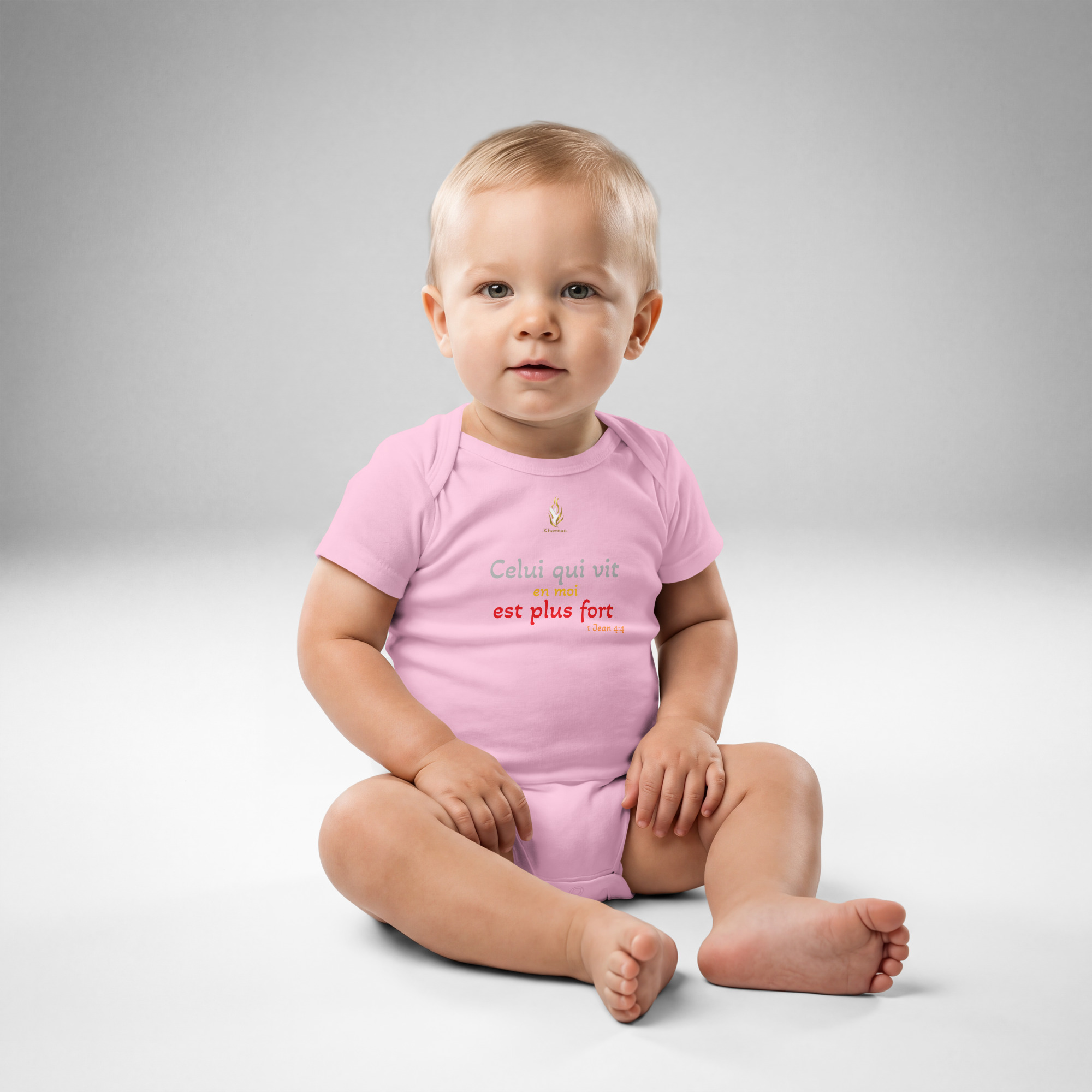 Body bébé « Celui qui vit en moi est plus fort »