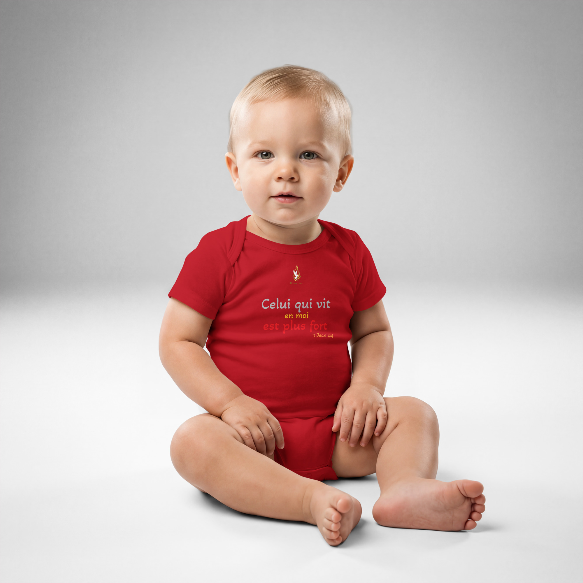 Body bébé « Celui qui vit en moi est plus fort »