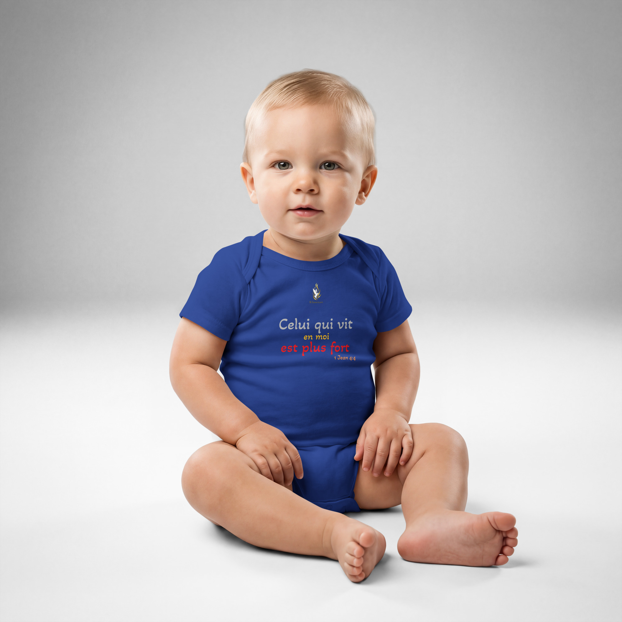 Body bébé « Celui qui vit en moi est plus fort »