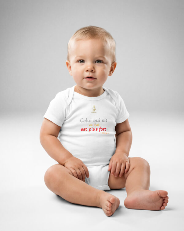 Body bébé « Celui qui vit en moi est plus fort »