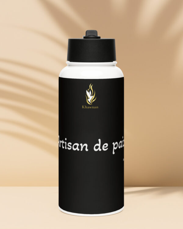 Bouteille isotherme KHAWNAN, parole « Artisan de paix ».