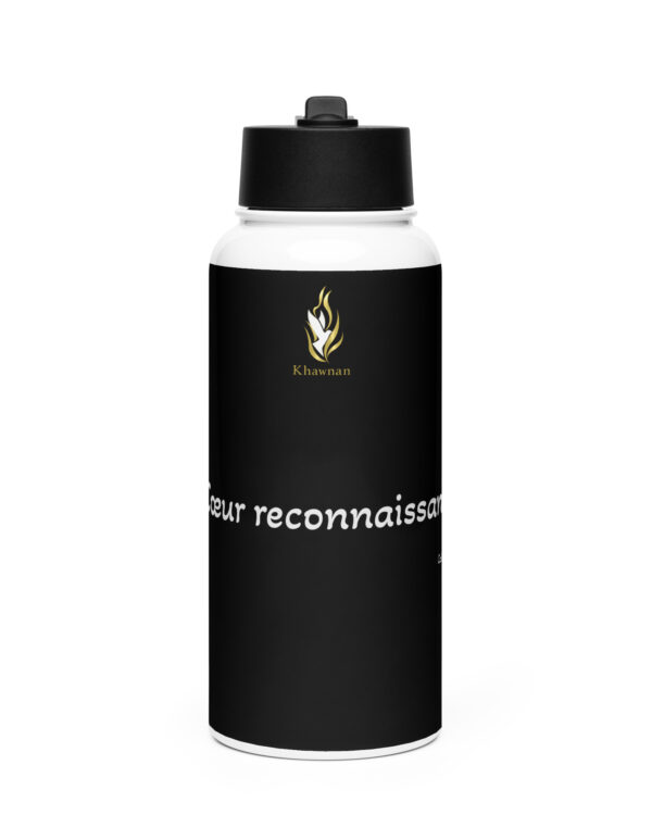 Bouteille isotherme KHAWNAN, parole « Cœur reconnaissant ».