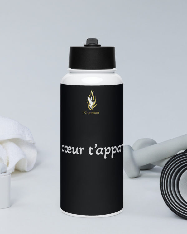Bouteille isotherme KHAWNAN, parole « Mon cœur t’appartient ».