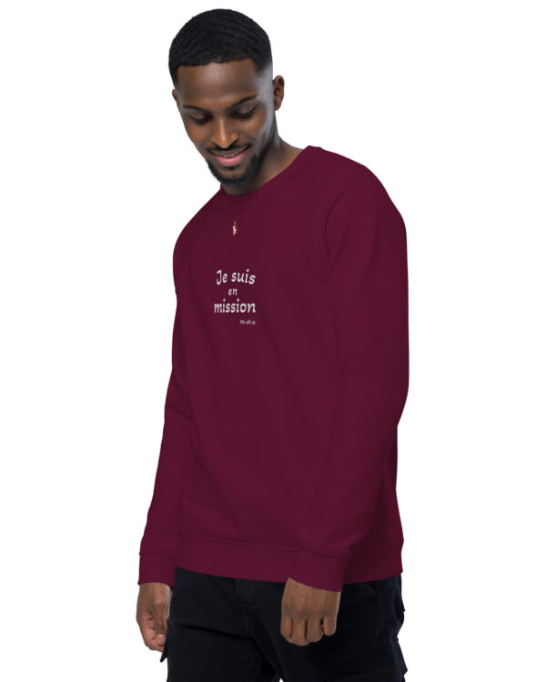Sweatshirt écologique unisexe KHAWNAN, parole « Je suis en mission ».