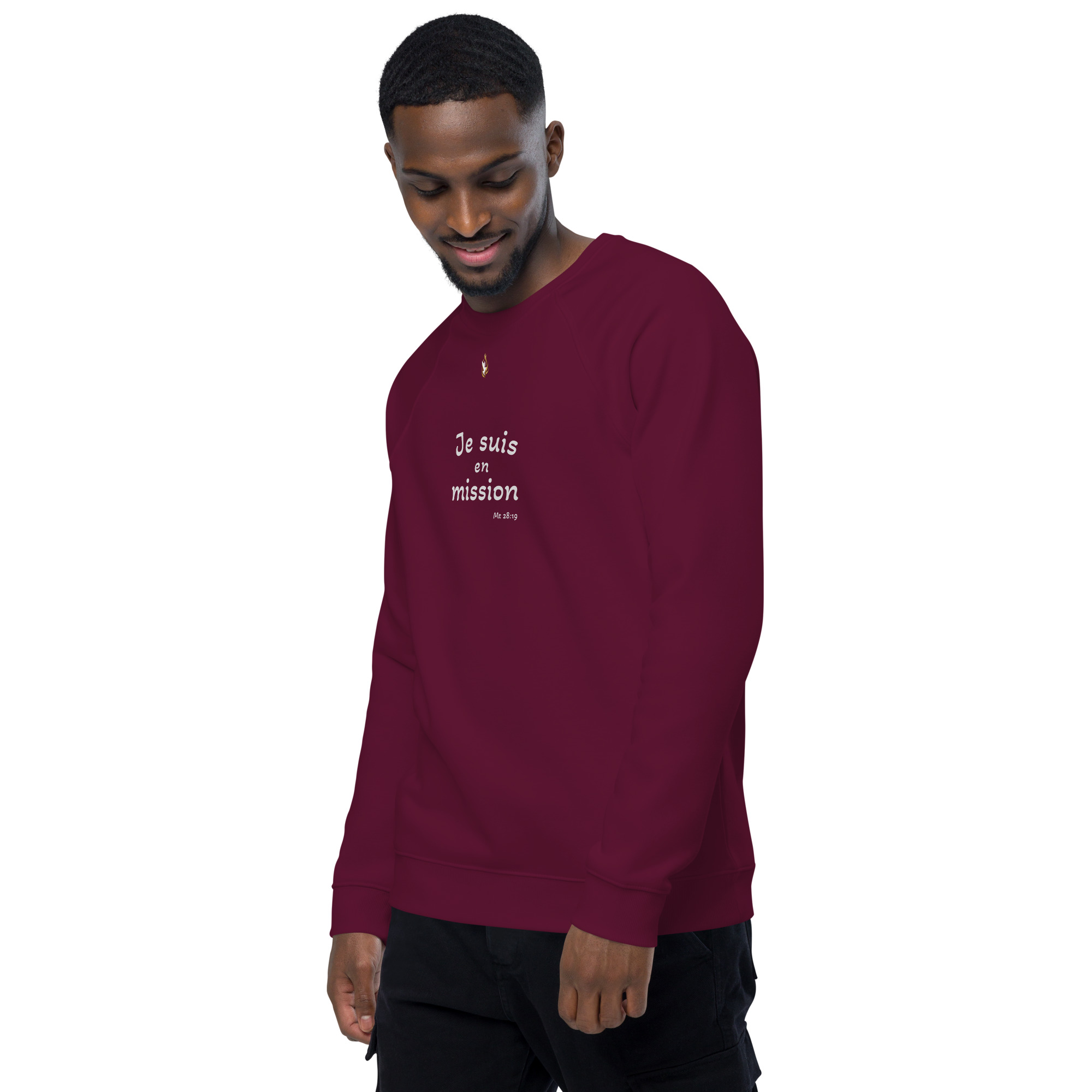 Sweatshirt écologique unisexe KHAWNAN, parole « Je suis en mission ».