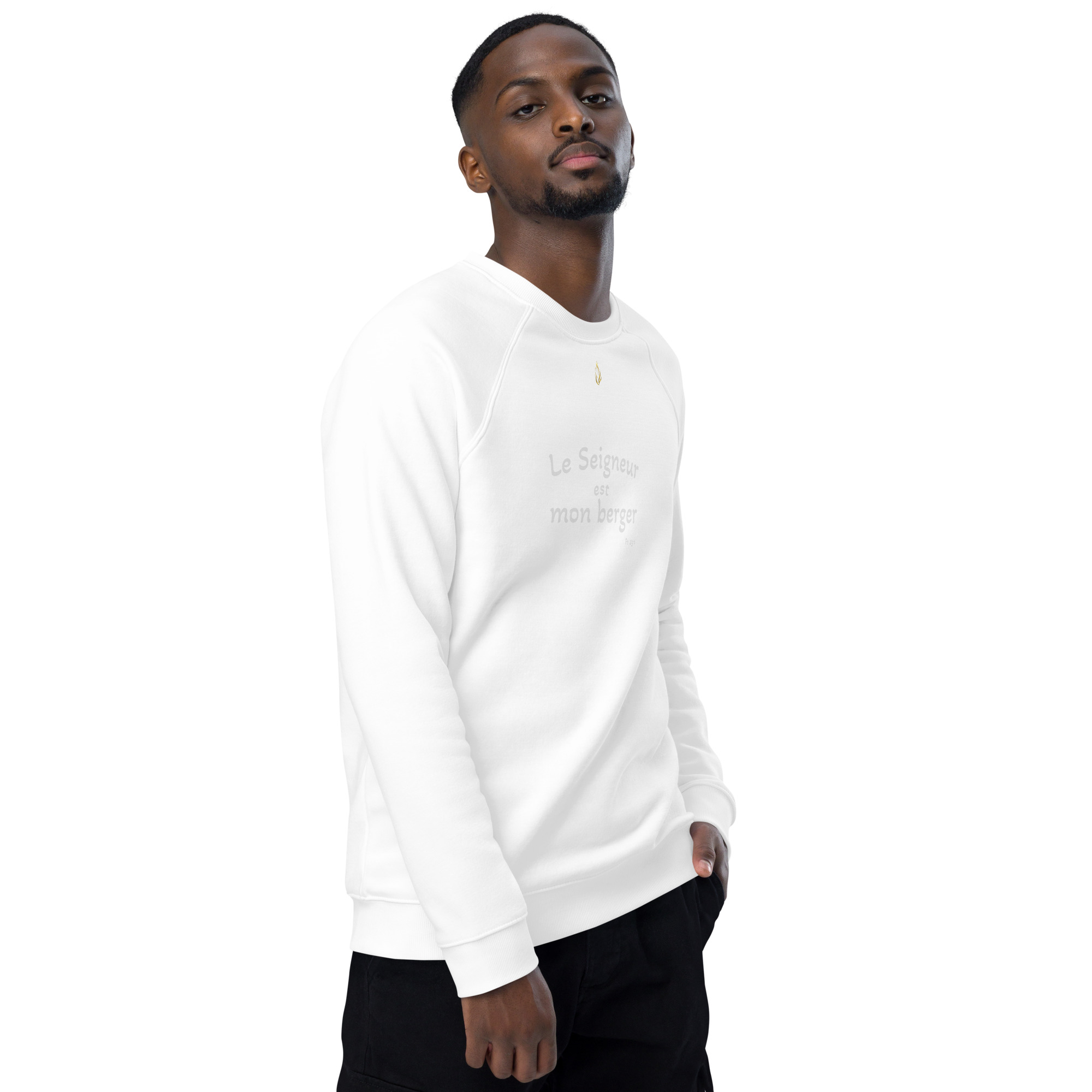 Sweatshirt écologique unisexe KHAWNAN, parole « Le Seigneur est mon berger ».