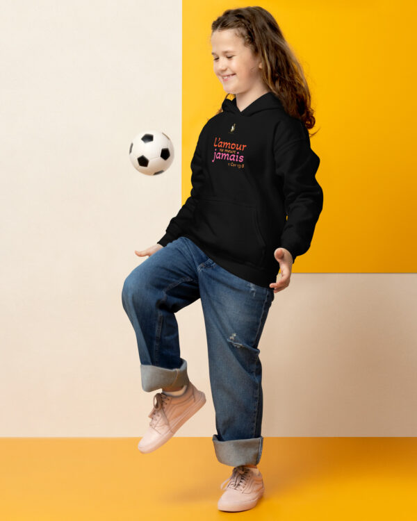Sweat à capuche enfant « L’amour ne meurt jamais »